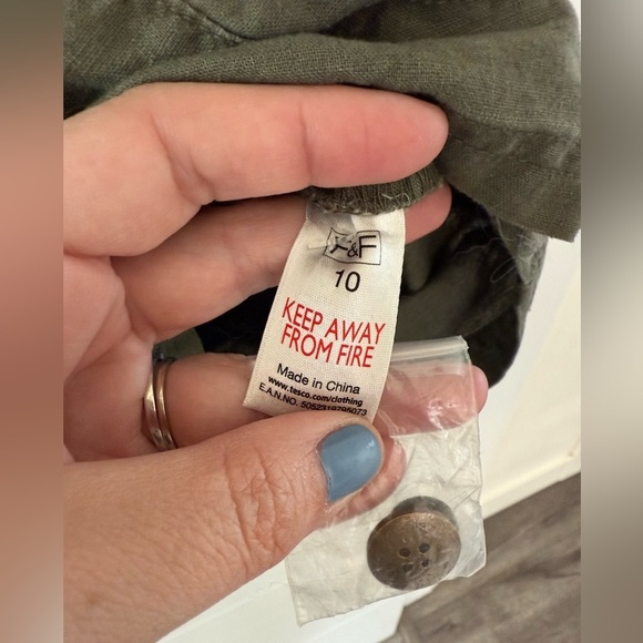 F&F Limited Edition Linen & Cotton Short Romper, size 10. - Picture 8 of 9